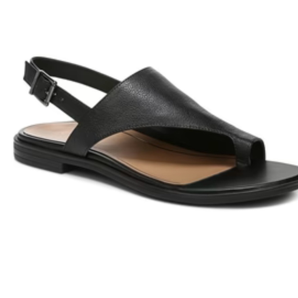 Black Leather Women's Sandals